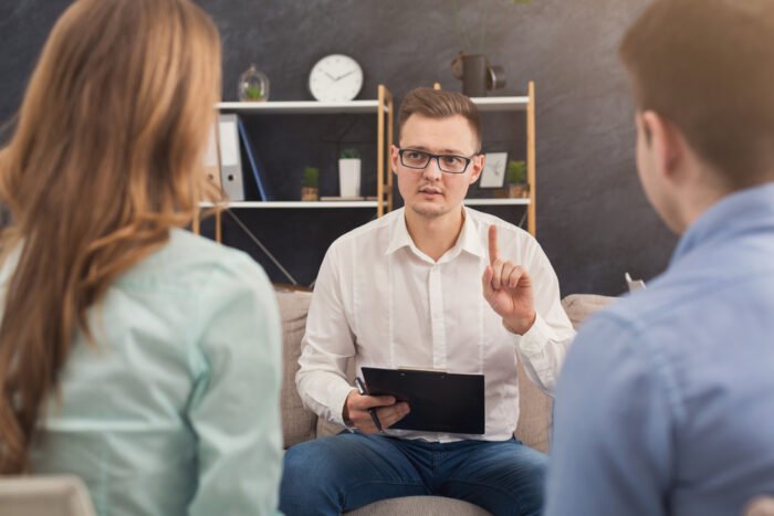 Young couple at therapy session