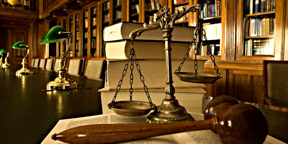 Decorative Scales of Justice in the library