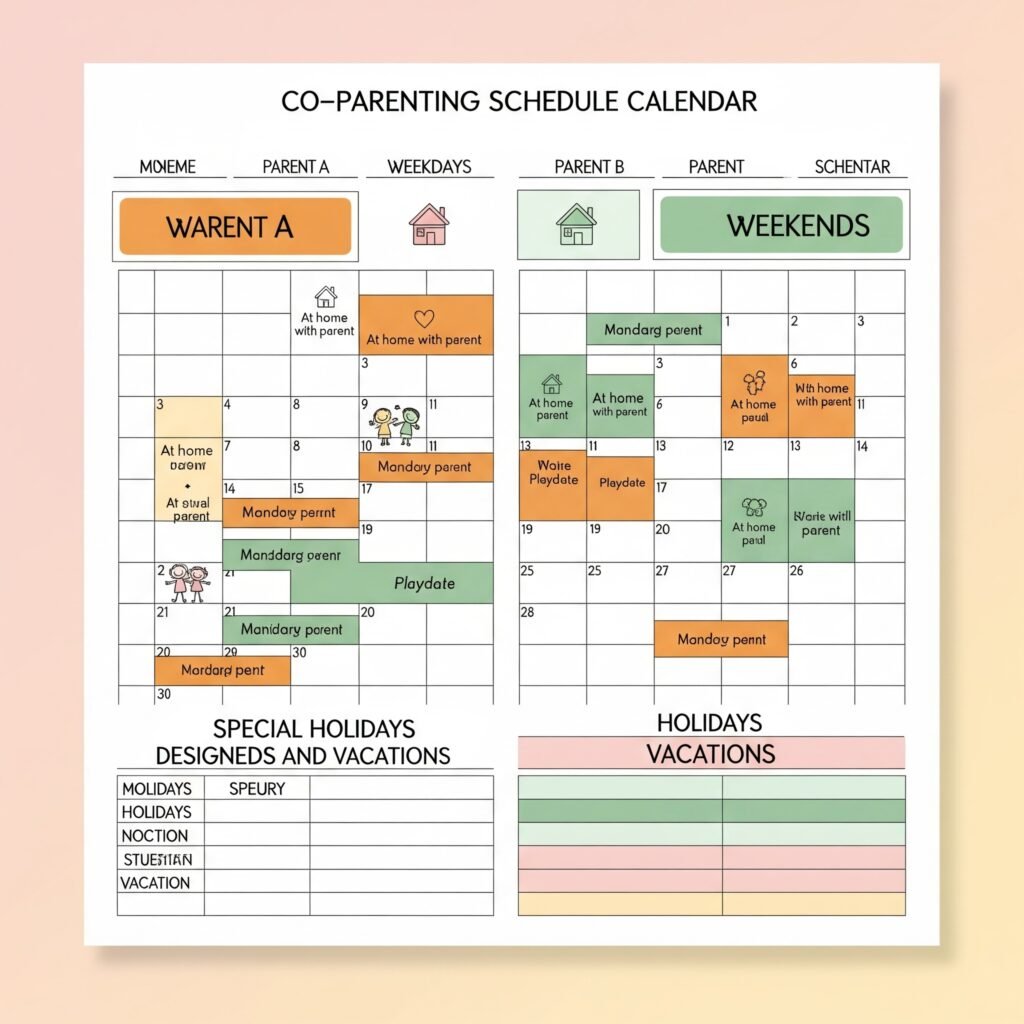 Sample parenting schedule calendar Sample parenting schedule calendar